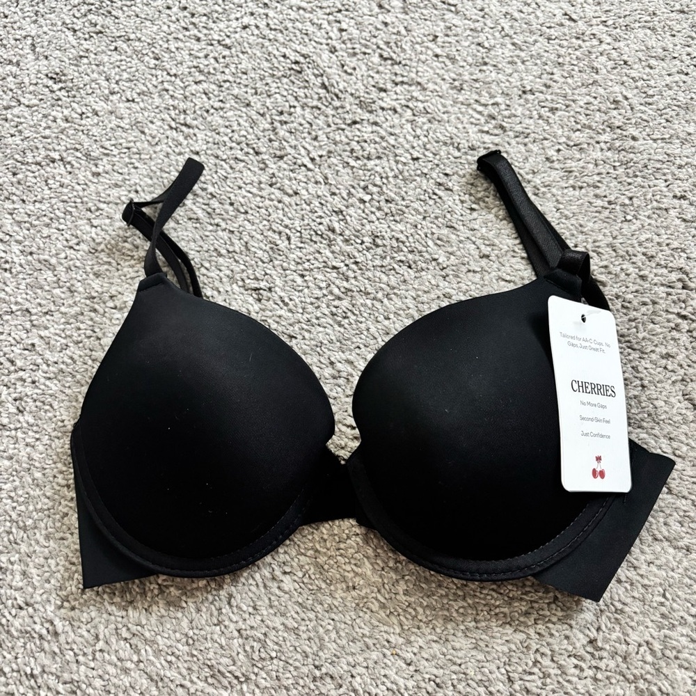3/$45 Get Cherries Black Bra